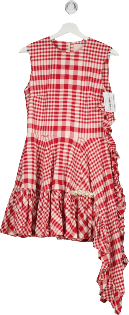 H&M X Simone Rocha Red Plaid Mini Dress UK 8