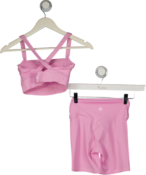 Astoria Pink Luxe Balance Signature Sports Bra And Shorts Set UK S
