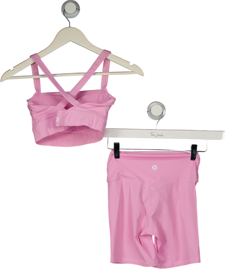 Astoria Pink Luxe Balance Signature Sports Bra And Shorts Set UK S