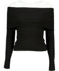 MARELLA Black Slim-cut Off-the-shoulder Top UK S