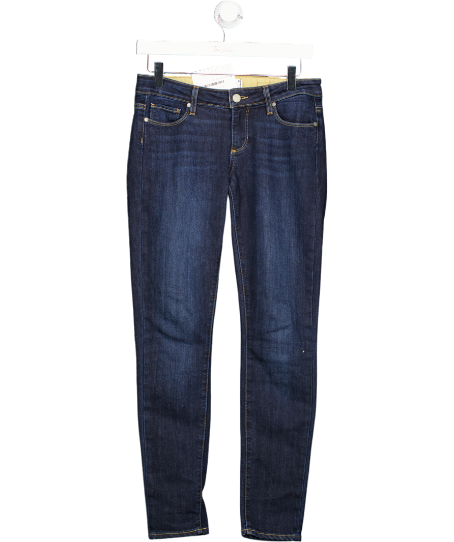 PAIGE Dark Blue Skyline Mid-rise Skinny Ankle Jeans W26