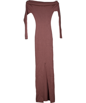 White Fox Brown Don't Call Me Anymore Long Sleeve Maxi Dress UK S