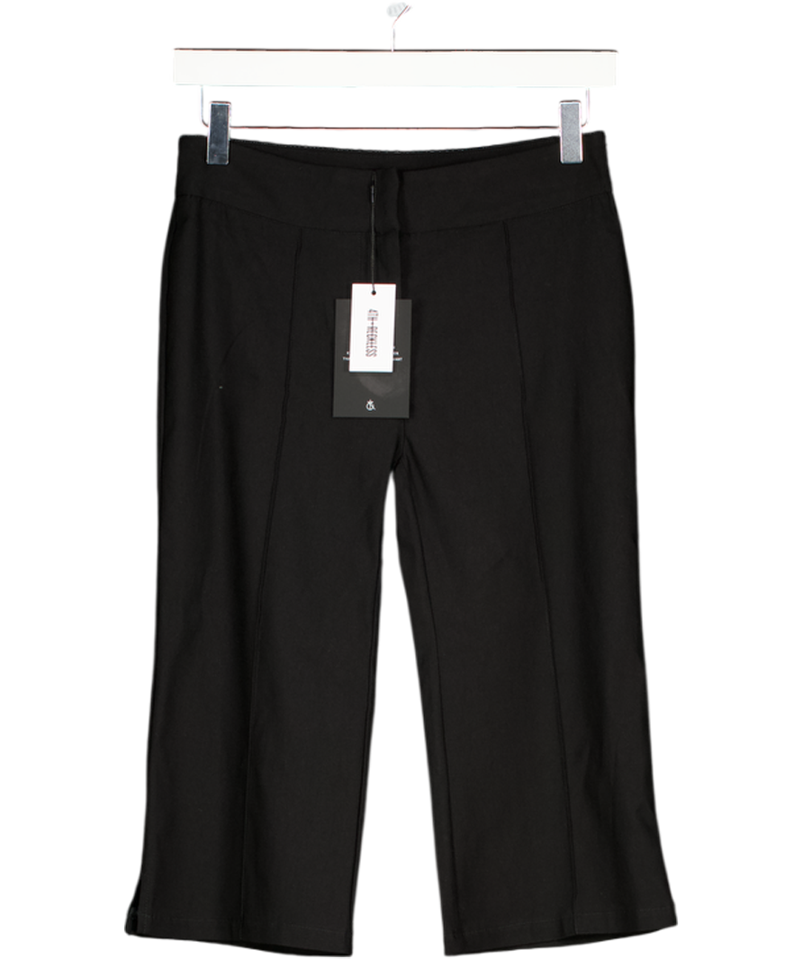 4th & Reckless Black Breya Flared Hem Capri Trousers UK 6