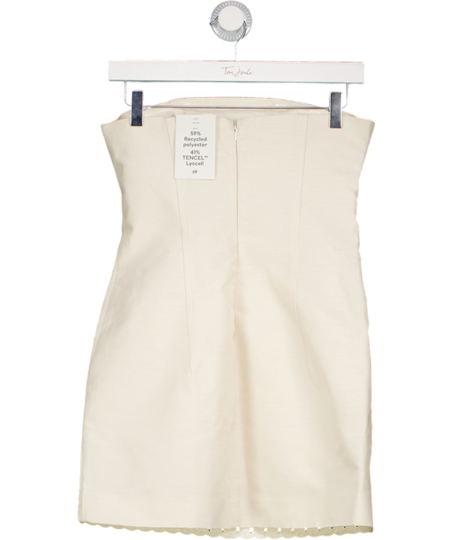 ASOS Cream Appliquéd Bandeau Dress UK 8