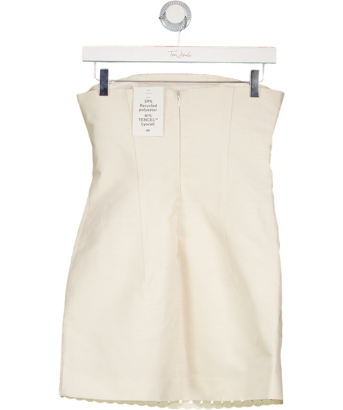 ASOS Cream Appliquéd Bandeau Dress UK 8