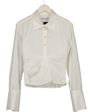 ANNA QUAN White Cotton Poplin Thea Shirt (swan) UK 8