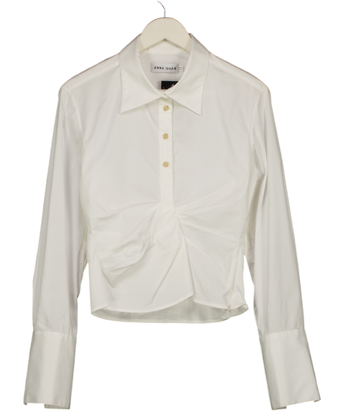 ANNA QUAN White Cotton Poplin Thea Shirt (swan) UK 8