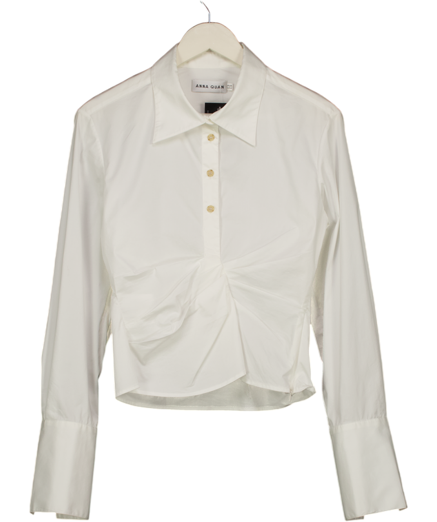 ANNA QUAN White Cotton Poplin Thea Shirt (swan) UK 8