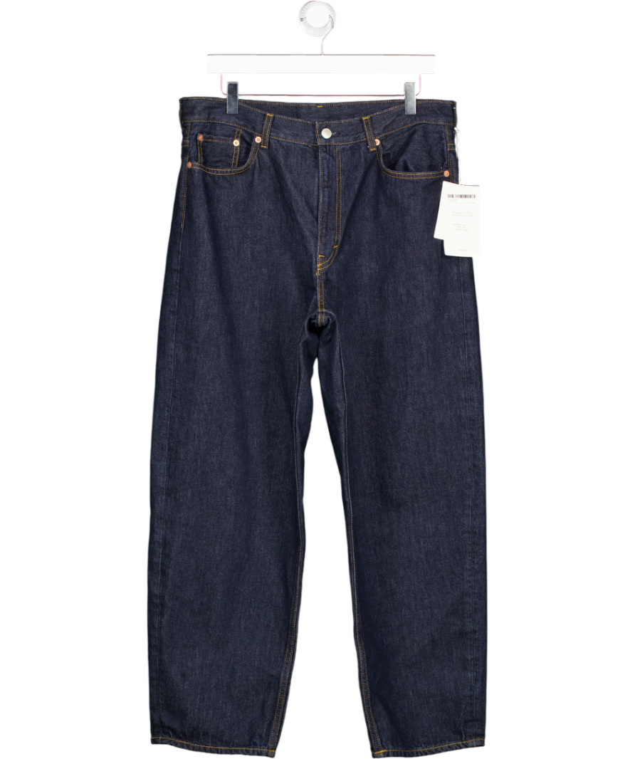 COS Dark Indigo Blue Tapered High Rise Ankle Length Barrel Jeans W32