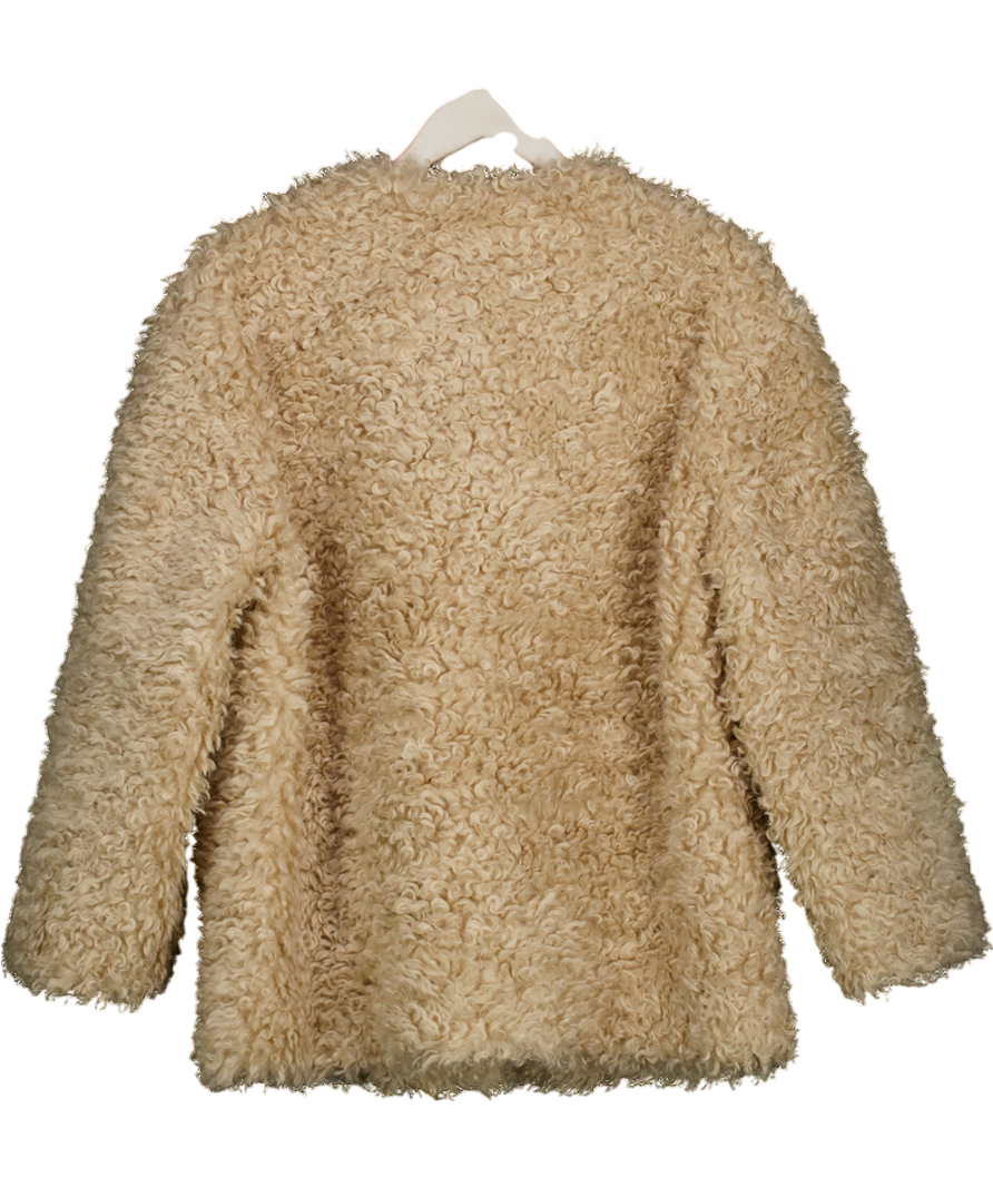 Maje Beige Natural Faux Shearling Coat Fr36 UK 8