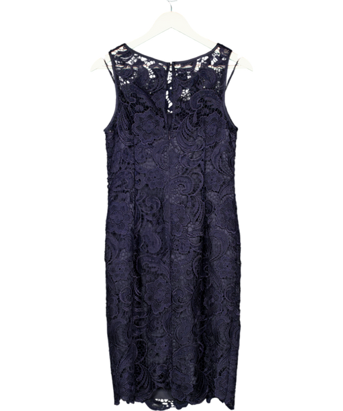 Adrianna Papell Navy Blue Guipure Lace Dress UK 10
