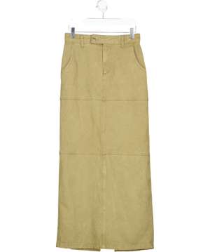 NA-KD Green Denim Maxi Skirt UK 4