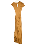AYM Caramel Brown Venus Draped Maxi Dress UK XS