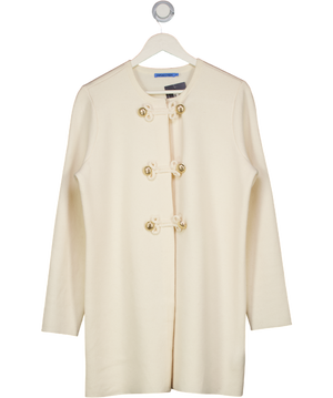 J.Mclaughin Cream Wool Longline Cardigan UK M