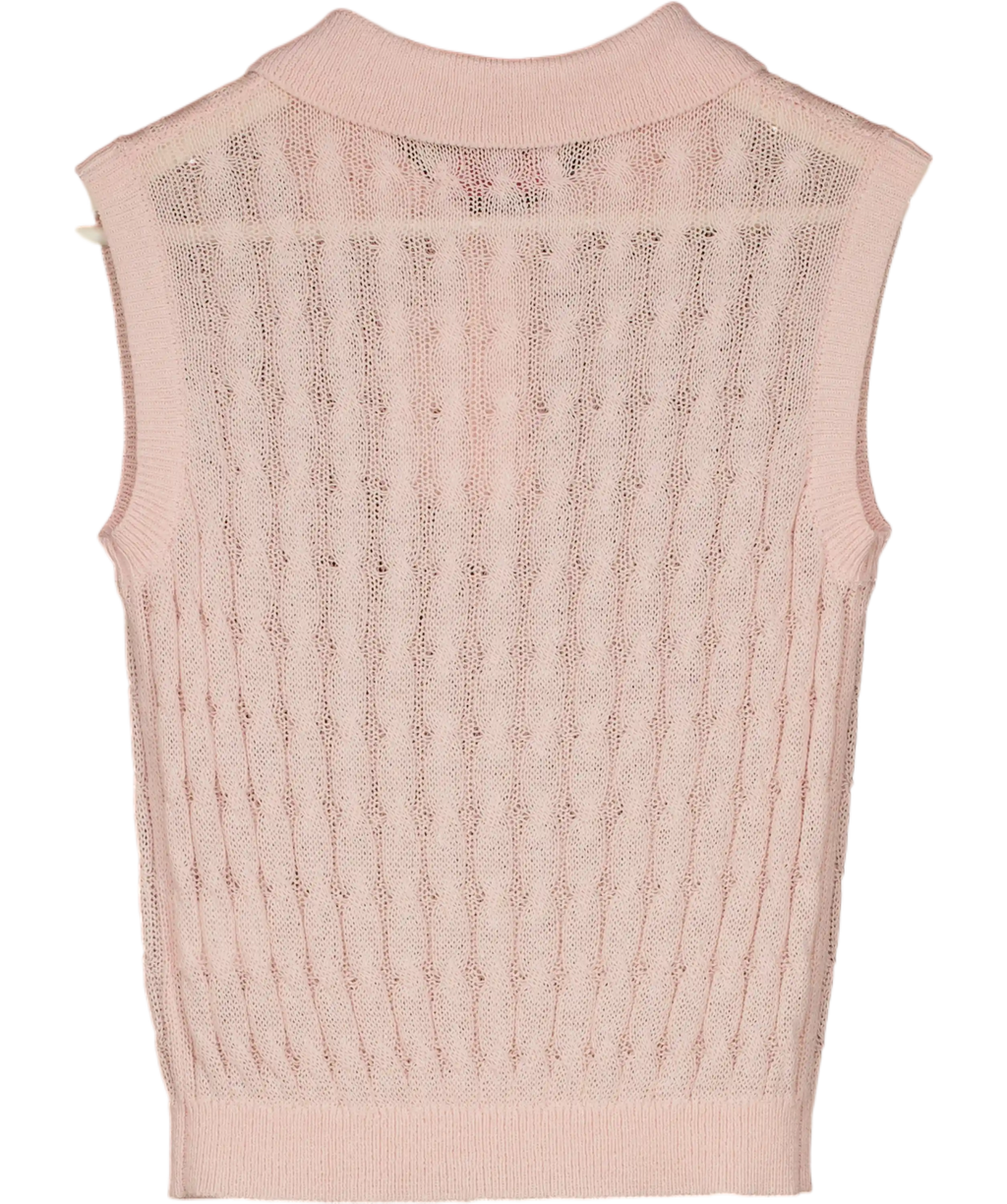 Cinta Pink Cable Knit Top UK S