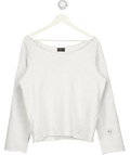 White Fox Off Shoulder Sweater Grey Marle Jumper UK S/M