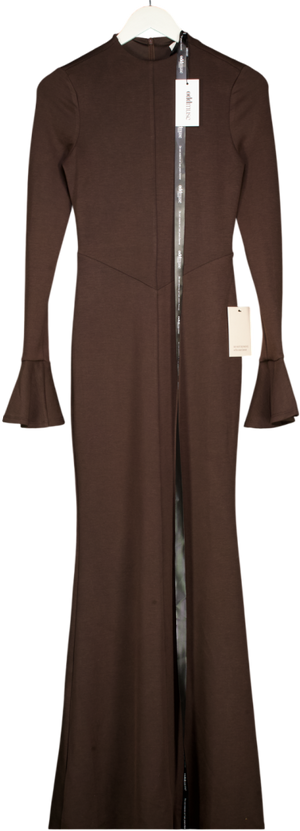 oddmuse Knitted Maxi Dress In Dark Brown UK XS