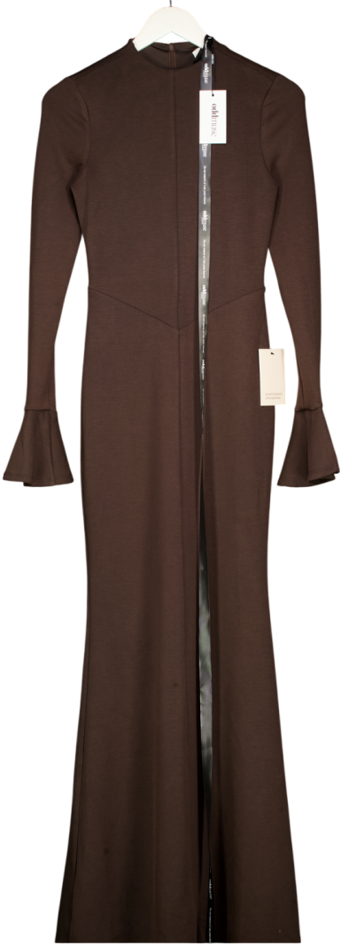 oddmuse Knitted Maxi Dress In Dark Brown UK XS