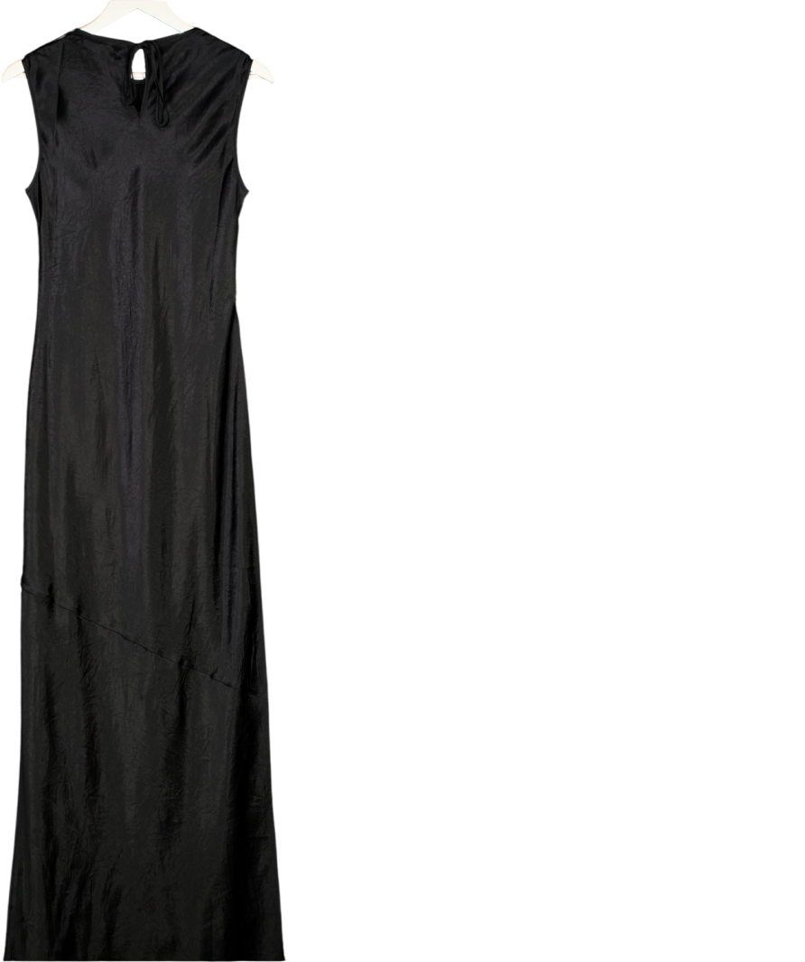 THIRD FORM Black Satin Bias Cut Maxi Dress UK 10