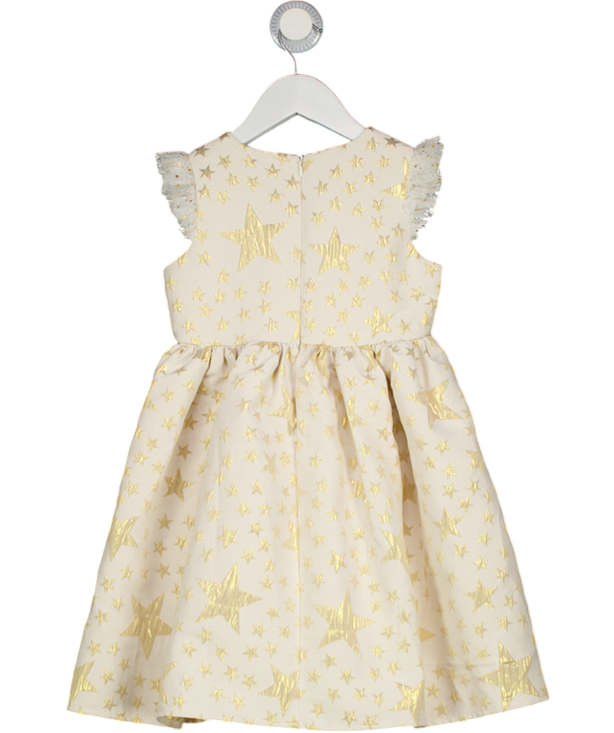 RACHEL RILEY Cream Girls Gold Star Jacquard Dress 5 Years