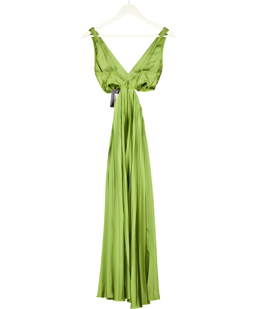 Abercrombie & Fitch Green Giselle Pleated Cutout Maxi Dress UK XXS