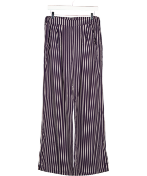 SAINT + SOFIA Navy Blue & White Striped Wide Leg Trousers UK 12