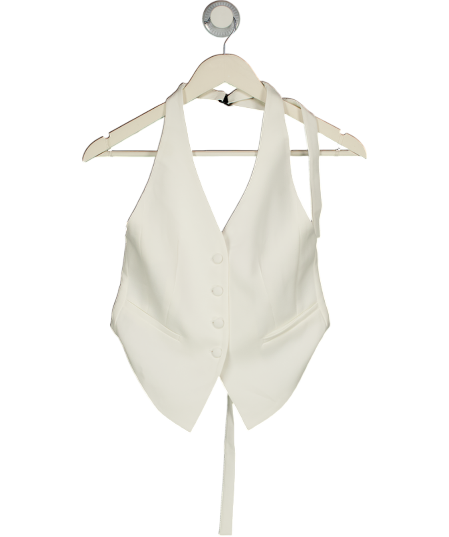 BOA. White Backless Halter Waistcoat UK XS