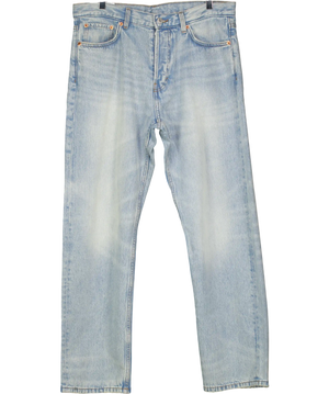Weekday Blue Space Mid Rise Relaxed Straight Jeans L30 W31