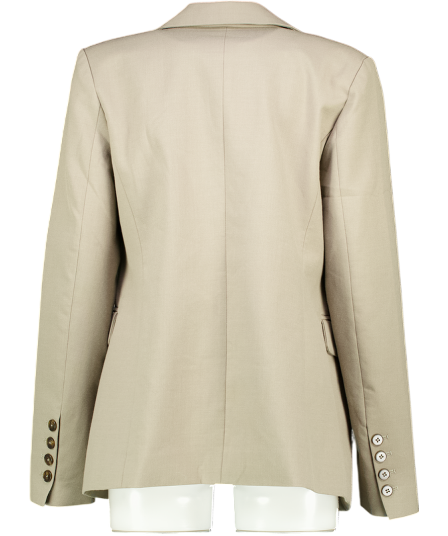 6IXTH NOVEMBER Wool Blend Maya Blazer - Rustic Sage Green UK S