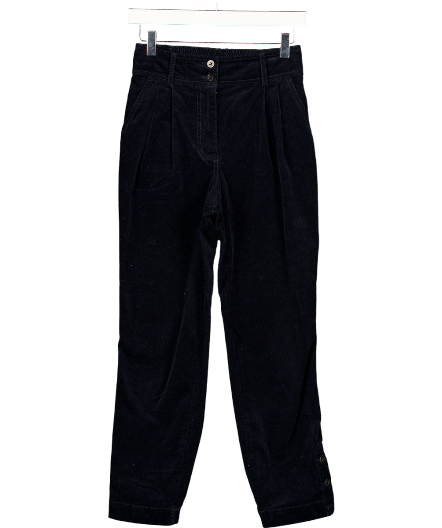 CEFFIN Navy Blue Corduroy Tapered Trousers UK 6
