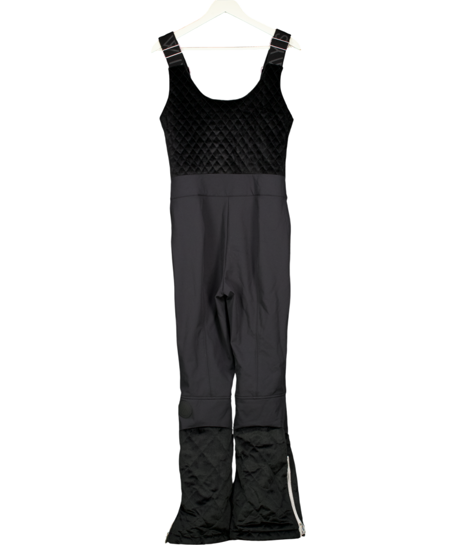 MY SUNDAY SKI Black Quilted Velvet Ski Overall UK S