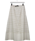 tuckernuck X Studio Mcgee Ivory White Eylet Lace Cotton Midi Skirt UK S