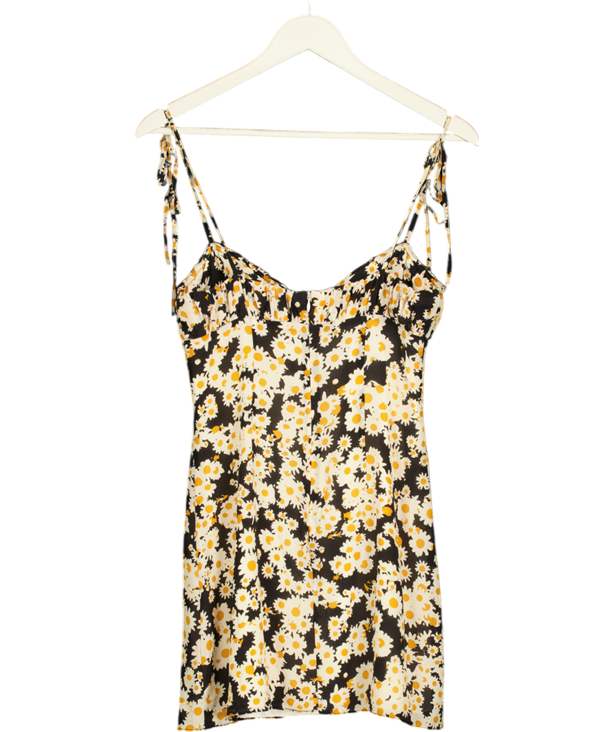 Réalisation Black Silk Daisy Pring Mini Dress UK S