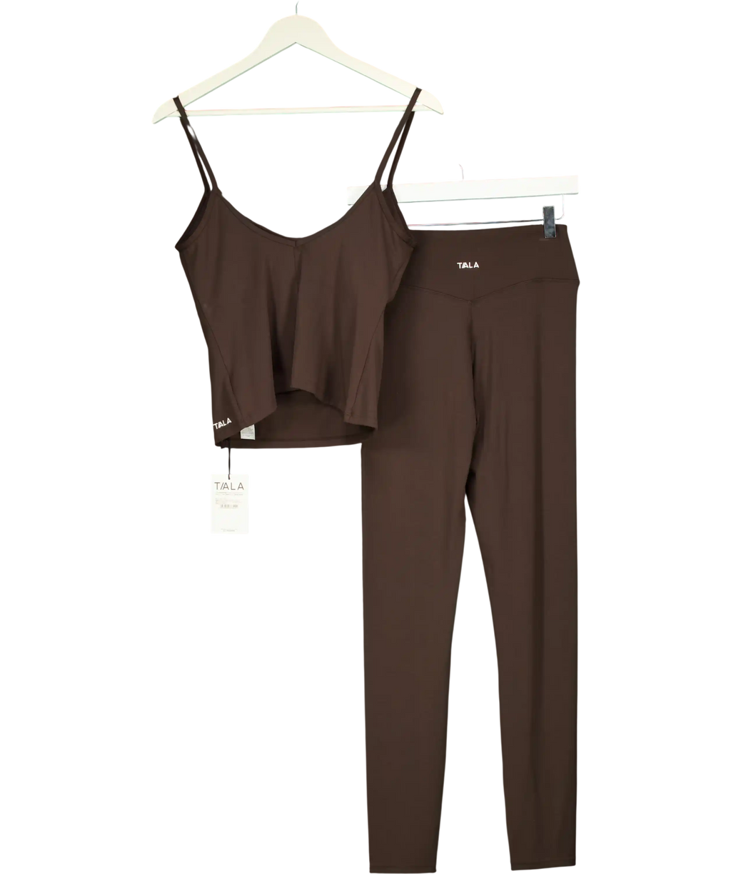 TALA Brown Softset Strappy Tank With Leggings UK XL