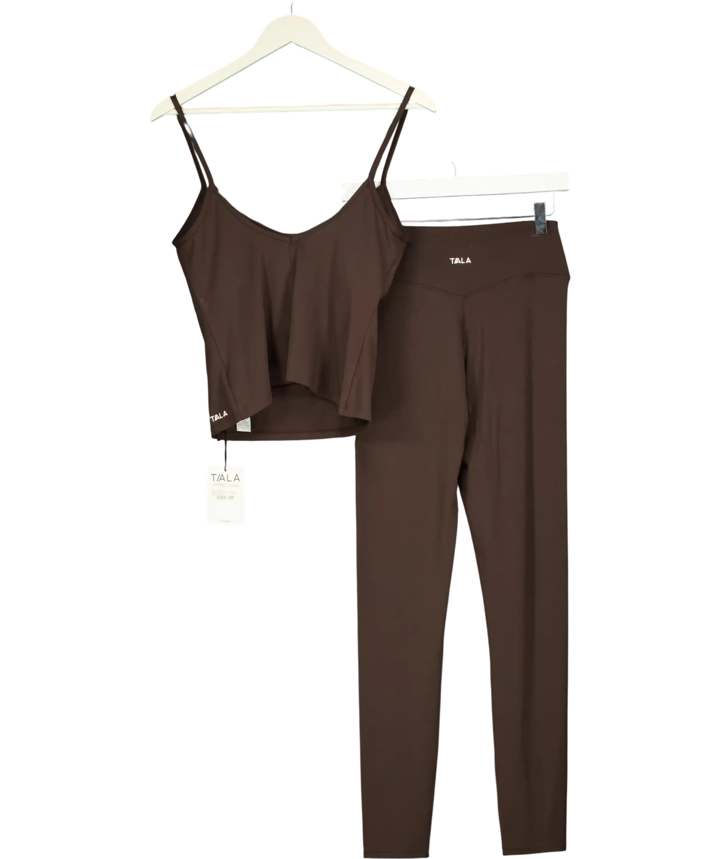 TALA Brown Softset Strappy Tank With Leggings UK XL
