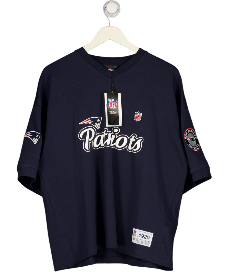 ZARA Blue Camiseta Nfl Patriots UK L