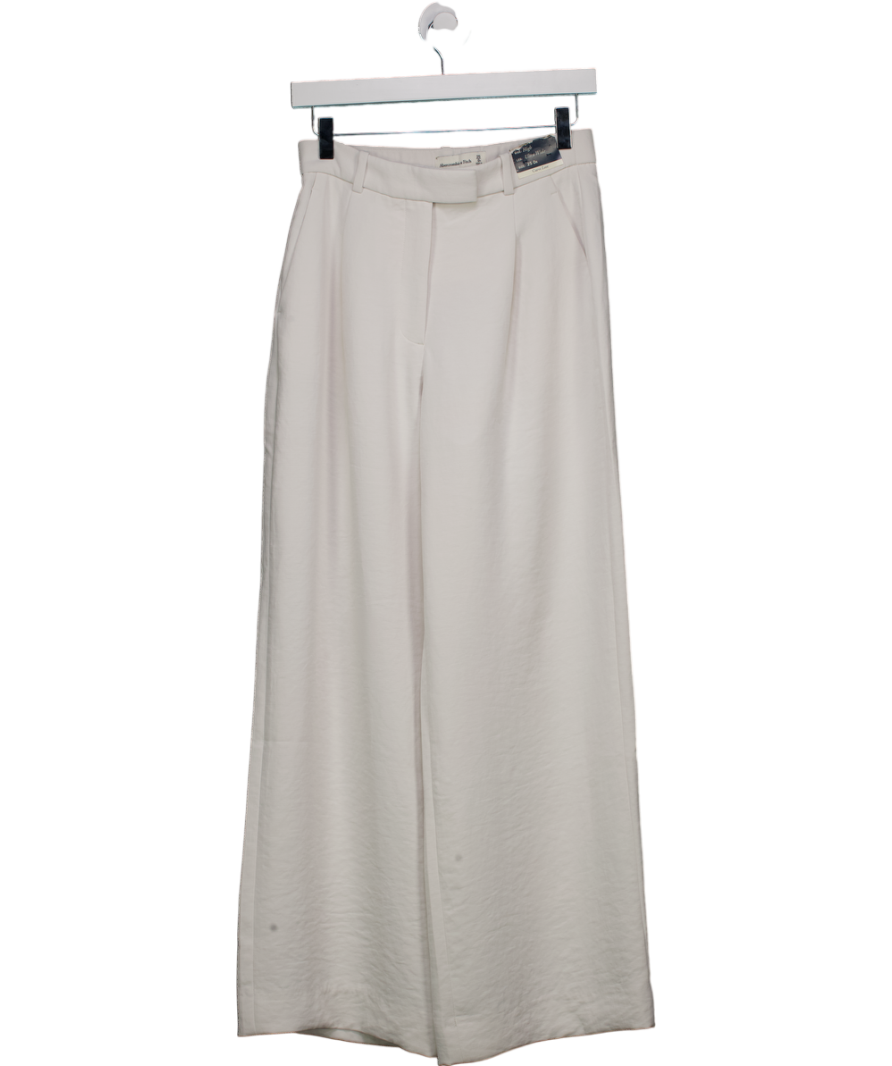 Abercrombie & Fitch Ivory White High Waisted Tailored Wide Leg Pant W25