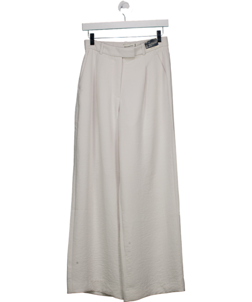 Abercrombie & Fitch Ivory White High Waisted Tailored Wide Leg Pant W25