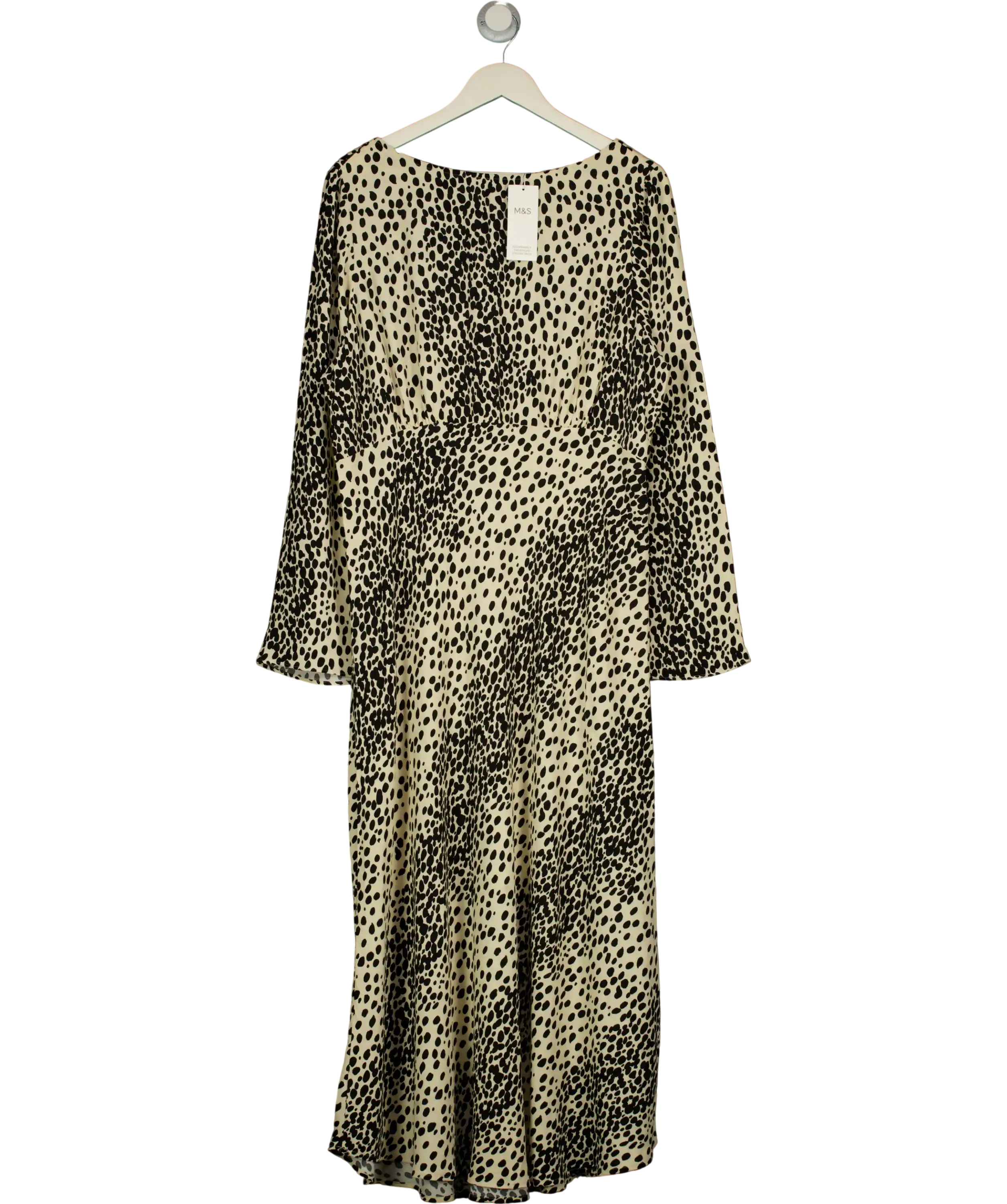 M&S Cream Animal Print Midaxi Tea Dress UK 18
