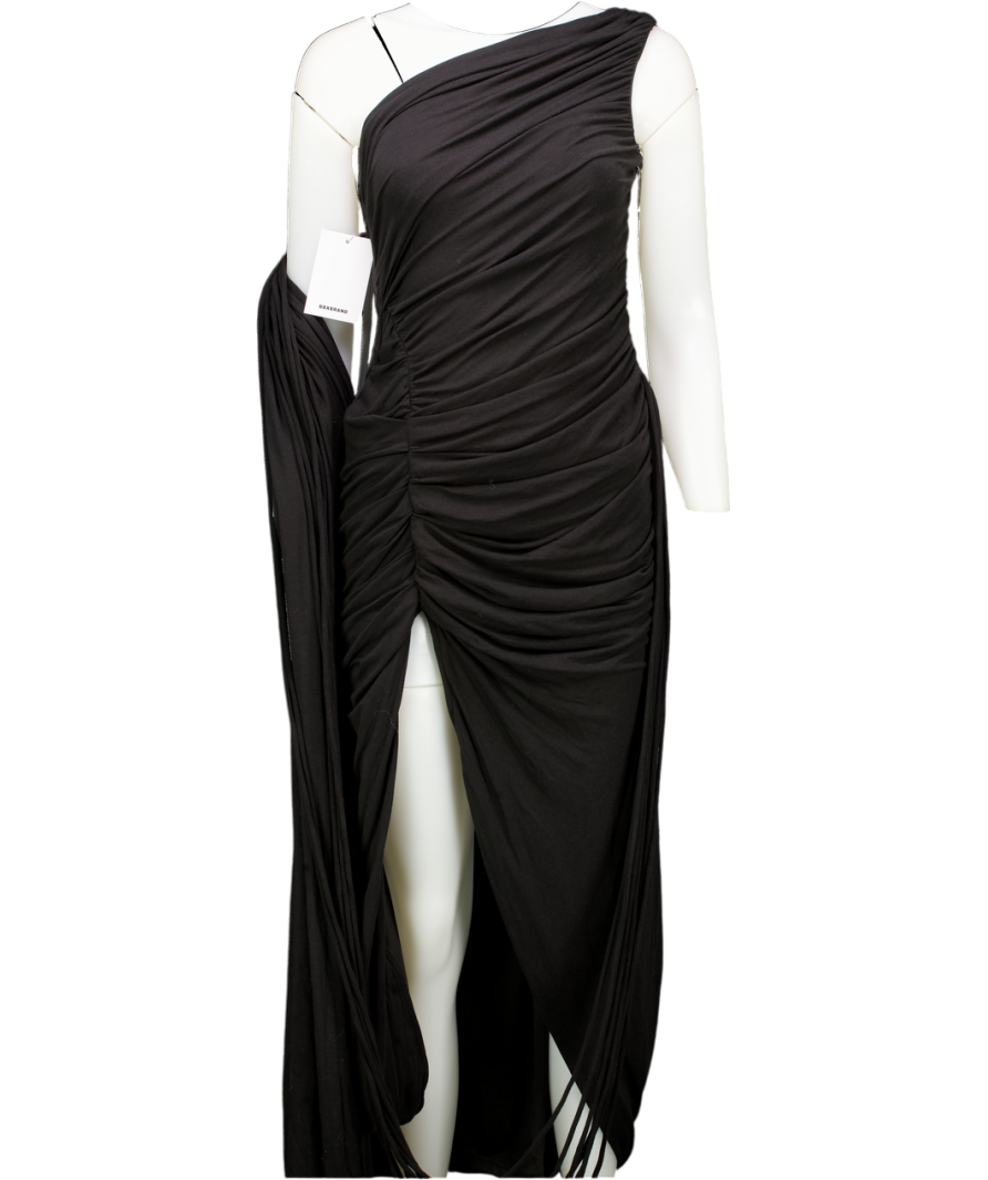 BBX BRAND Kora Asymmetric Tassel Dress - Black UK 10