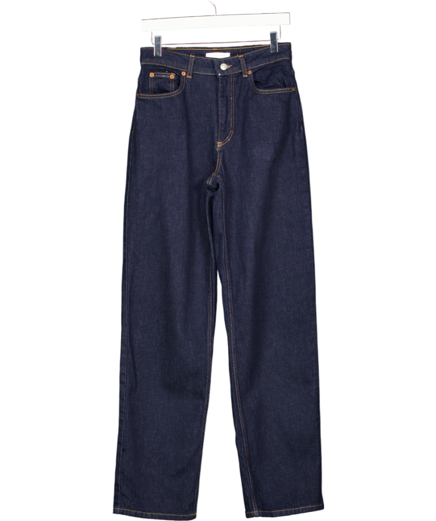 NA-KD Dark Blue Wide High Waist Jeans UK 6