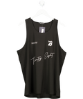 28 Black Mesh Printed Singlet UK L