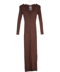 Abercrombie & Fitch Brown Long-sleeve Button-through Maxi Sweater Dress UK XS