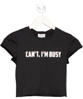 Superdown Black Jen Lettuce Baby Tee UK XS