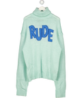HOUSE OF HOLLAND Green Oversized Rude High Neck Jumper UK M