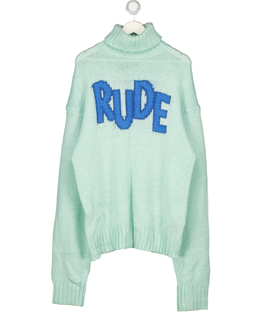HOUSE OF HOLLAND Green Oversized Rude High Neck Jumper UK M