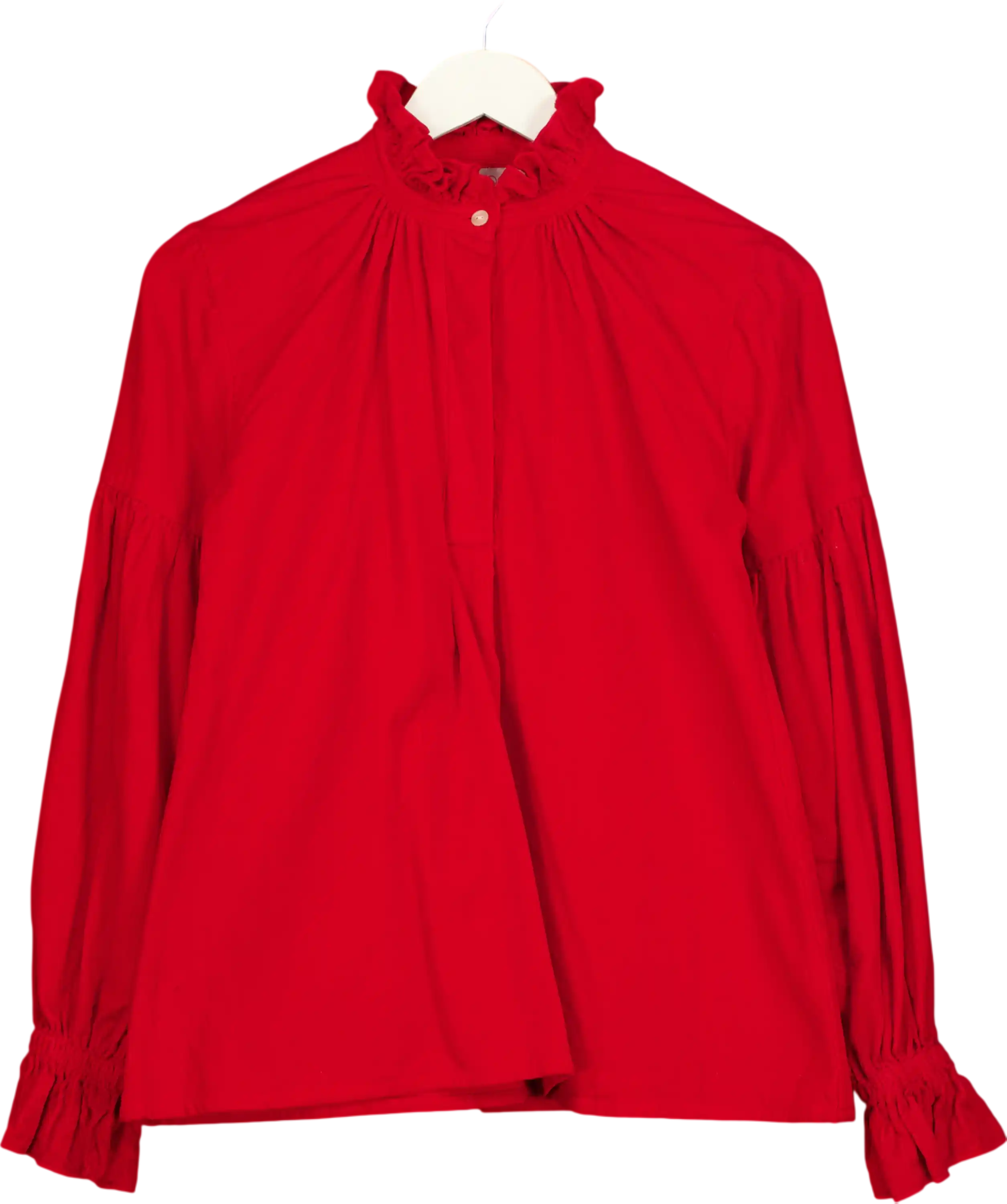 KATE BARTON Red Corduroy Edwardian Blouse UK S