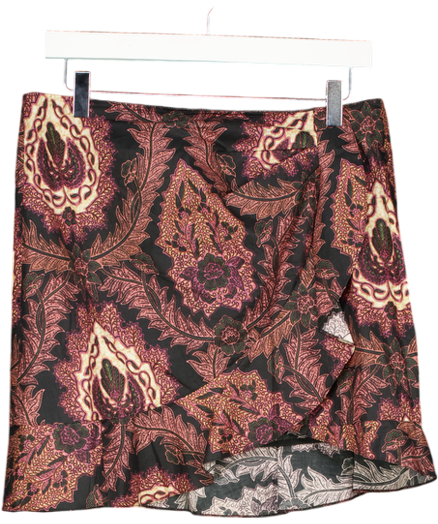 ISABEL MARANT Black Floral Cotton Frill Detail Mini Skirt Fr38 UK 10