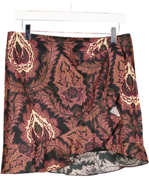 ISABEL MARANT Black Floral Cotton Frill Detail Mini Skirt Fr38 UK 10