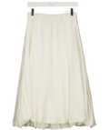 DONNA KARAN Weekend Cream Linen Blend  Bubble Hem Skirt UK XS